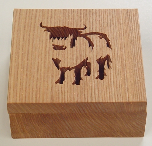 Highland Cow design - view of box