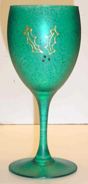 green Christmas glass