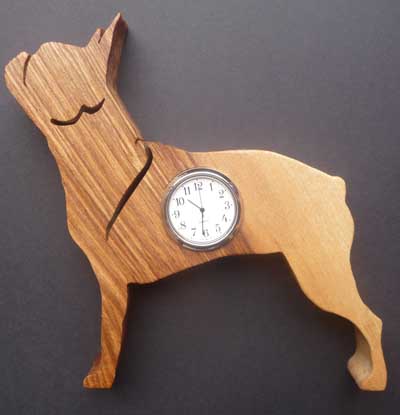 Shaped Boston terrier Clock
