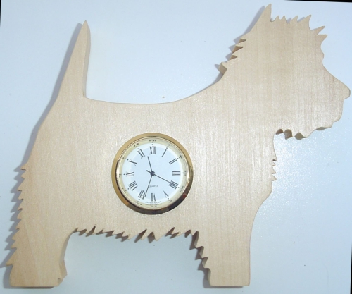 Westie Shaped Clock